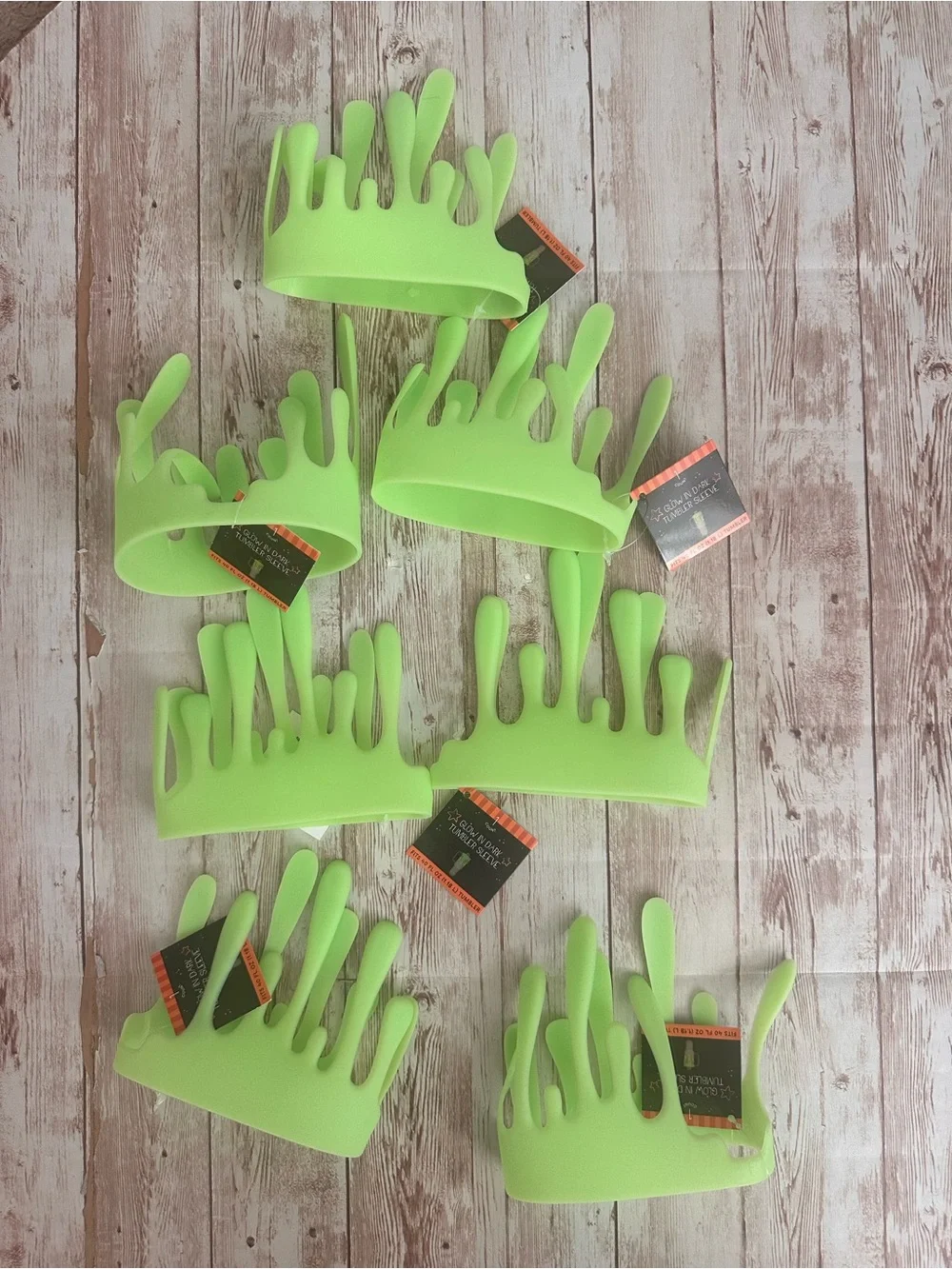 Target Glow in the Dark Green Slime Bottle Tumbler Sleeve ~ Lot Of 7 ~